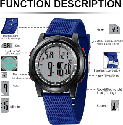 HANPOSH Mens Digital Watch Ultra Thin Minimalist Sports Waterproof Outdoor LED - Image 7