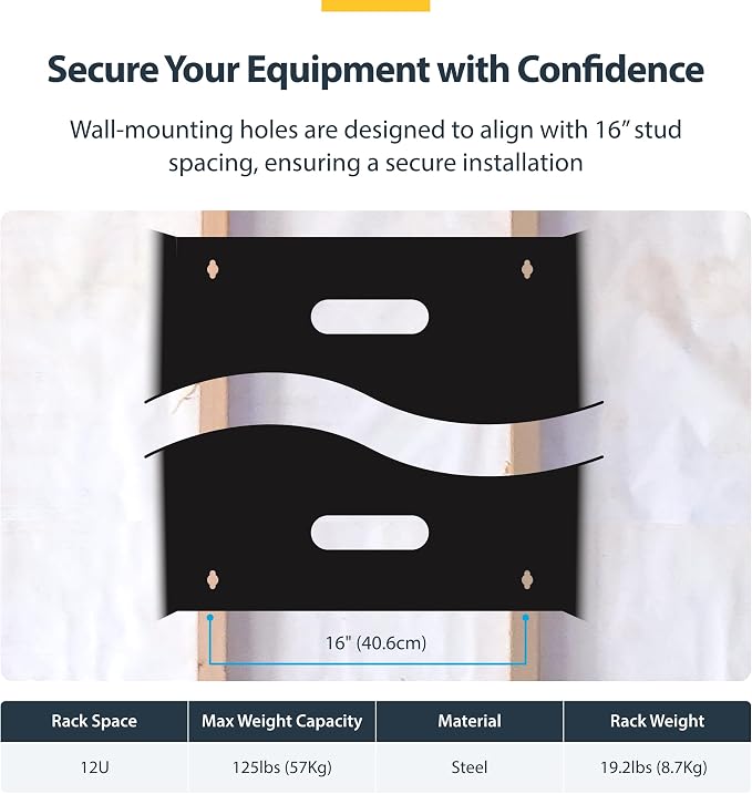 StarTech.com 12U Wall Mount Patch Panel Bracket - Image 4