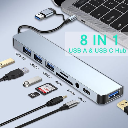 USB C Hub USB Hub 3.0, VIENON Aluminum 8 in 1 USB Extender - Image 2