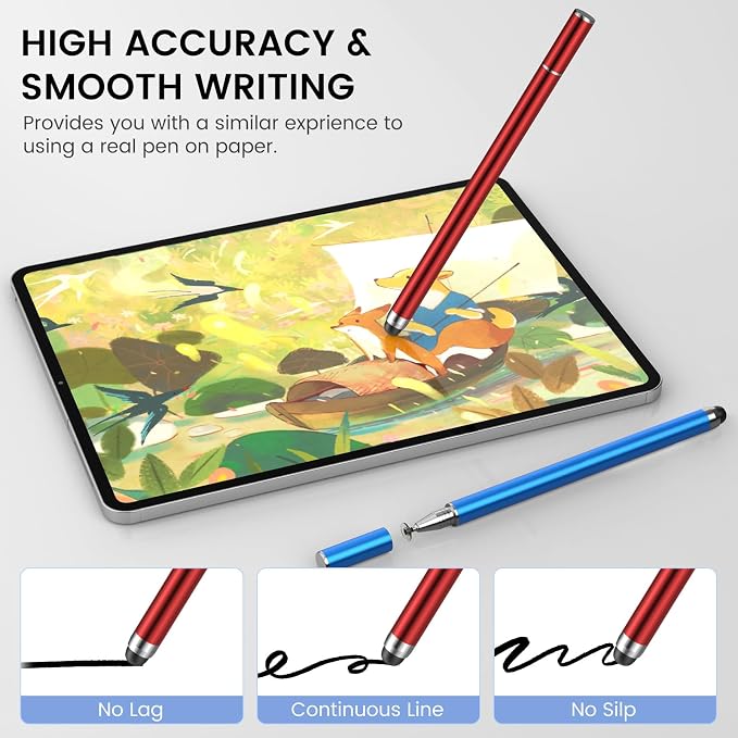 MEKO 4 Pack Stylus Pens for Touchscreens, 2-in-1 High Sensitivity&Precision - Image 2