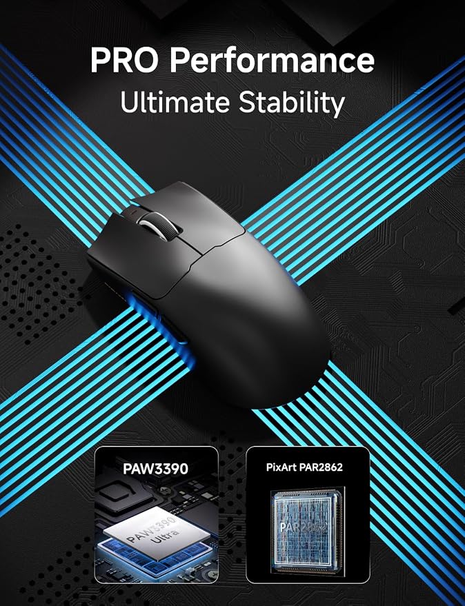 S9 Wireless Gaming Mouse, 59G Ergonomic Computer Mouse, Triple Modes, 8K Polling - Image 4