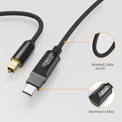 Cubilux USB C to TOSLINK Optical Audio Cable, Unidirectional Type C to SPDIF - Image 6