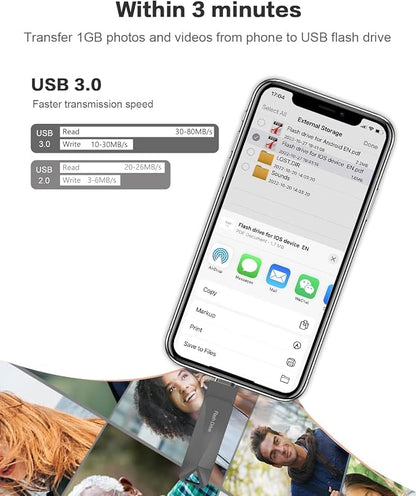 512GB Photo Stick for Phone, Qainerly USB Flash Drive for Phone All Models - Image 7