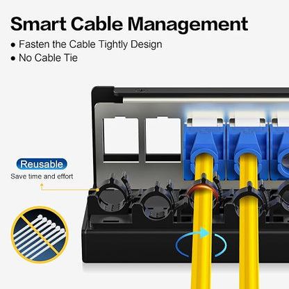 Patch Panel 6 Port Keystone Network Blank Patch Panel UTP/STP Compatible - Image 2