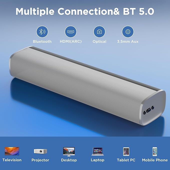MZEIBO Sound Bar for TV, Soundbars Smart Portable Wireless Sound System - Image 5