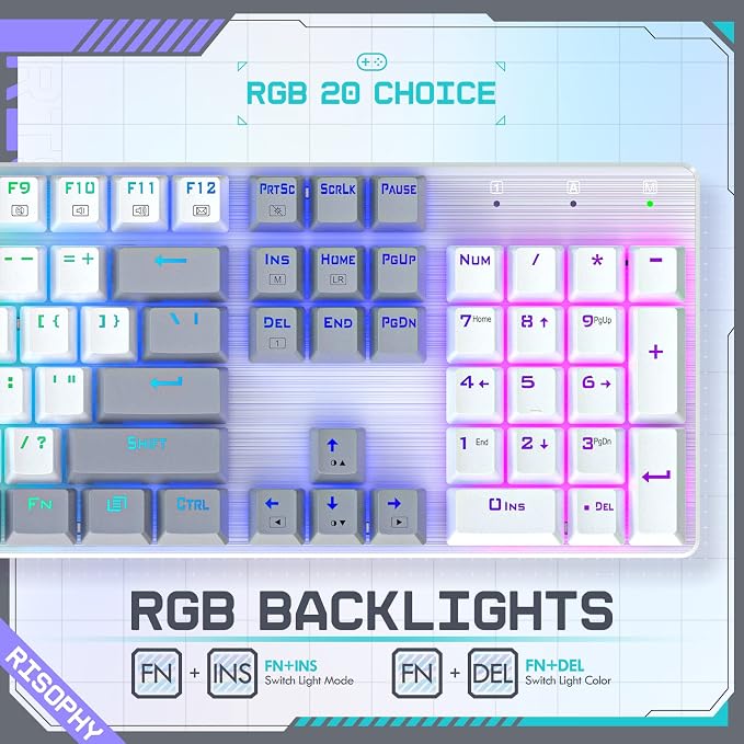 Wireless Mechanical Keyboard, Triple Mode 2.4G/USB-C/Bluetooth Gaming Keyboard - Image 6