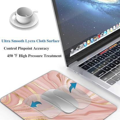 Gold Marble Mouse Pad, Stripes Pattern Mousepad - Image 4