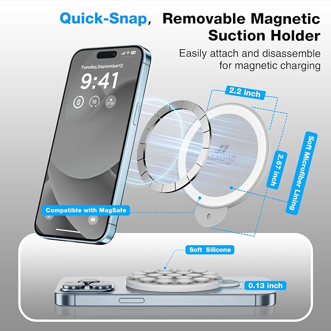 Magnetic Suction Cup Phone Mount - Image 3