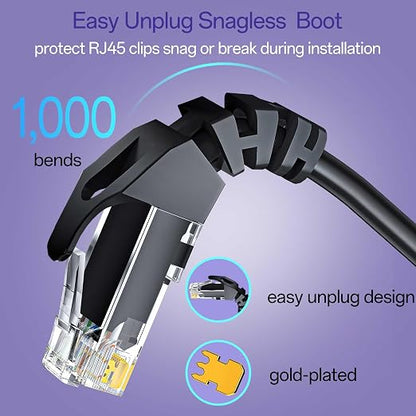 Cat 6 Ethernet Cable 25FT Outdoor&Indoor, Cat6 Ethernet Patch Cable 10Gbps - Image 4