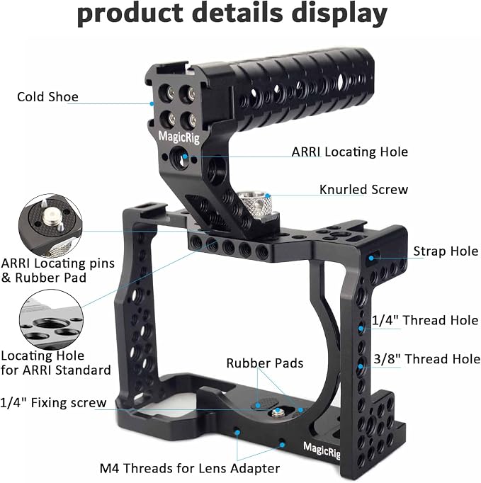 A7iii / A7riii Full Camera Cage Rig and ARRI Locating Top Handle, - Image 2