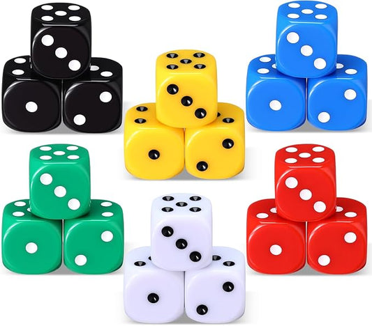 18 Pcs Casino Theme Party Dice Large Opaque Jumbo Acrylic D6 Dice by Seenelling