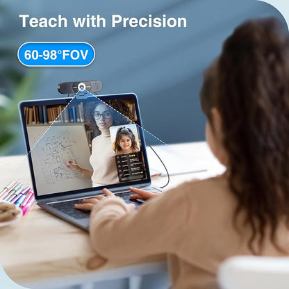 EMEET 3-in-1 4K Webcam with Microphone and Speaker, C980 PRO 60°-98° Wide Angle - Image 8