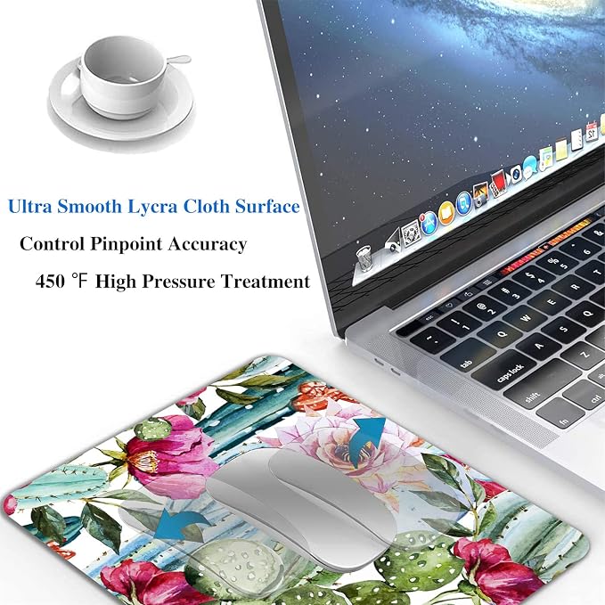 Cactus Painting Mouse Pad, Natural Floral Mousepad - Image 4