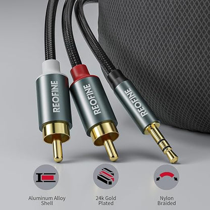 3.5mm to RCA Cable, 3.5 mm 1/8 to RCA 2-Male Headphone Jack Adapter HiFi Sound - Image 4