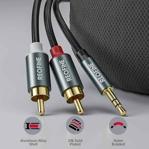 3.5mm to RCA Cable, 3.5 mm 1/8 to RCA 2-Male Headphone Jack Adapter HiFi Sound - Image 4
