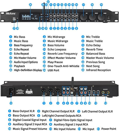 KT900DSP Feedback Suppressor Preamp Preamplifier Karaoke Effector Digital - Image 5