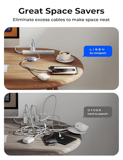 LISEN Multi Charging Cable 3 in 1 iPhone 16 Charger Cord, Retractable Car - Image 6