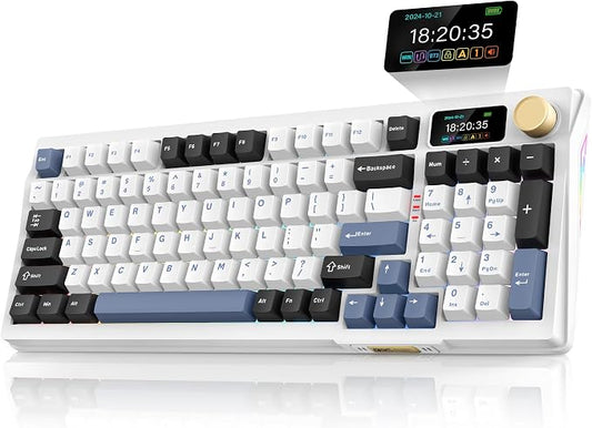 RedThunder K95 Wireless Mechanical Keyboard, TFT Screen & Knob, Tri-Mode by RedThunder