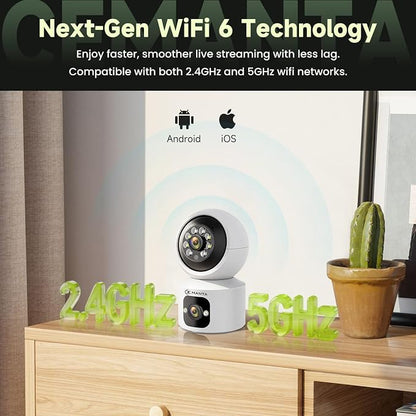 4MP Security Camera Indoor, Free Cloud Storage, Dual-Len Baby & Pet Cam - Image 5