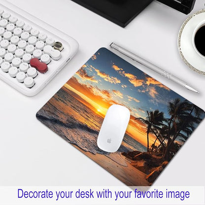Sunset Beach Mouse pad with Tropical Ocean Landscape and Non-Slip Rubber Base - Image 7