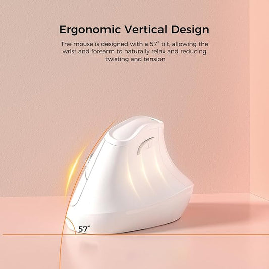 57° Ergonomic Wireless Tower Mouse, Vertical Quiet Ergo Mouse, 5 Buttons - Image 2