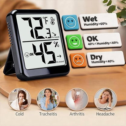 4-Pack Room Thermometer Indoor Hygrometer, Small Digital Temperature and - Image 7
