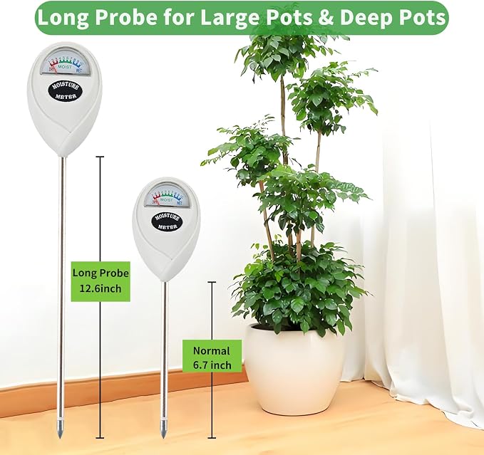 Censinda Soil Moisture Meter, 2 Pack Long Probe Soil Moisture Monitor - Image 2