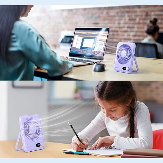 WHATOOK Small Desk Fan Personal Fans: 5000mah 25 Hours Battery Office Quiet - Image 2