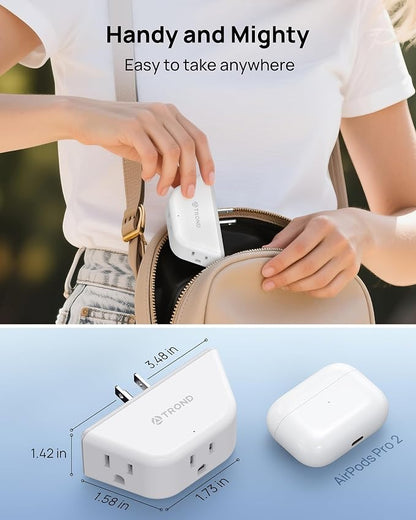 TROND Outlet Extender, 3-Prong Grounded Wall Plug Splitter, 3 Way Angled Outlet - Image 5