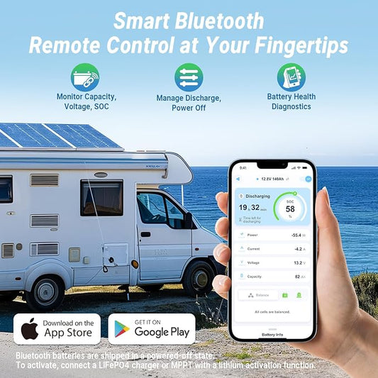 Redodo Smart Bluetooth 12V 140Ah LiFePO4 Battery, Group31 Lithium Battery - Image 2