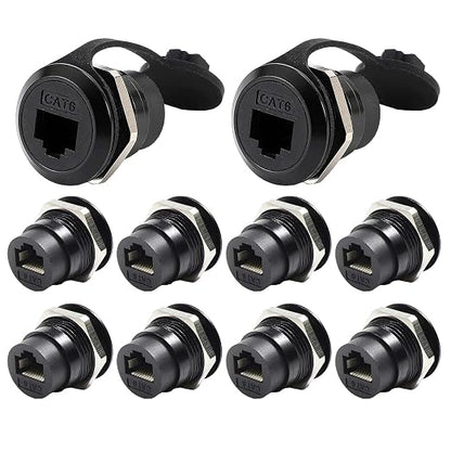 PENGLIN 10PCS RJ45 Shielded Panel Mount Connector, CAT6//5e/5 8P8C Ethernet LAN by PENGLIN
