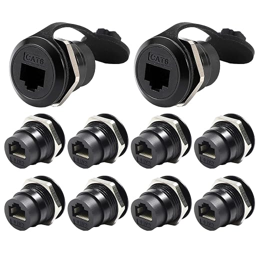PENGLIN 10PCS RJ45 Shielded Panel Mount Connector, CAT6//5e/5 8P8C Ethernet LAN by PENGLIN