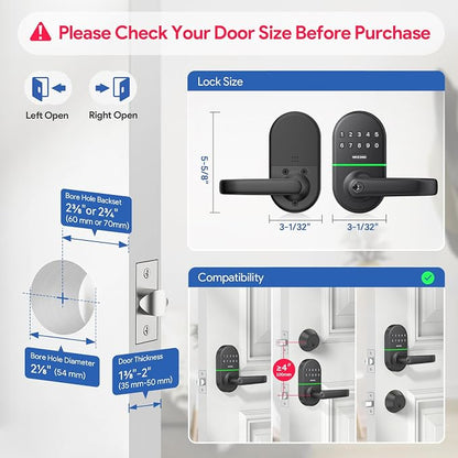 Keypad Door Lock with Handle: Keyless Entry Smart Lock - Image 7
