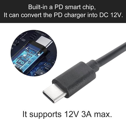 USB C to DC 5.5mm x 2.1mm Power Cable Cord, USB C Input to DC 12V Out Charging - Image 5