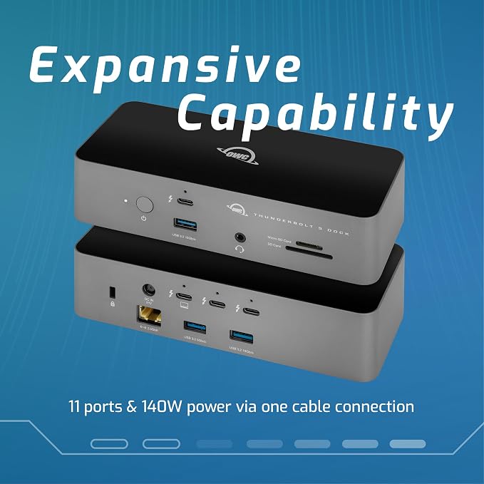 OWC 11-Port Thunderbolt 5 Docking Station, SD/Micro-SD Card Reader, Audio - Image 2