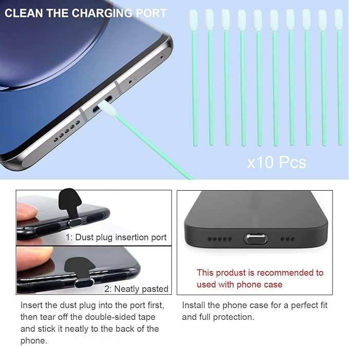 USB C-Type Anti Loss Dust Plugs, USB C-Type Port Silicone Dust Covers, - Image 4