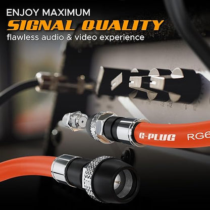 G-PLUG RG6 Coaxial Cable 150FT – Triple Shielded, Waterproof, 75 Ohm - Image 7