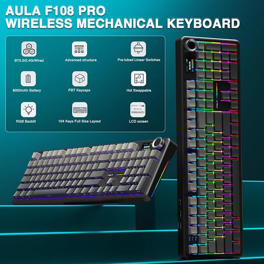 AULA F108 PRO - Wireless Mechanical Keyboard - Image 2