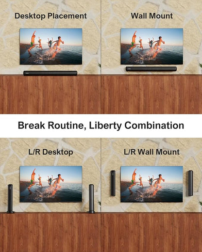ULTIMEA 2.2ch Sound Bar for TV, Peak Power 100W, 2-in-1 Detachable Bluetooth - Image 8