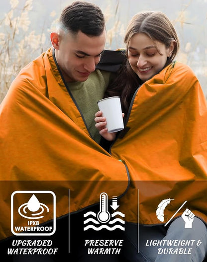 DUKUSEEK Hooded Outdoor Blanket, Extra Large Waterproof Camping Blanket - Image 3