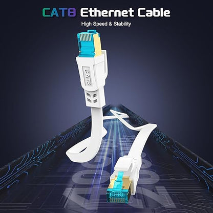 Cat 8 Ethernet Cable 40 FT, Heavy Duty High Speed 40Gbps 2000Mhz Internet - Image 3