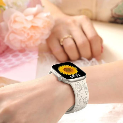 SNBLK 6 Pack Floral Engraved Bands Compatible - Image 6
