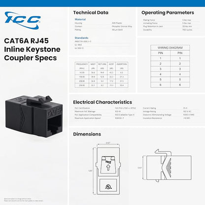 ICC CAT6A Feed-Through Patch Panel, 24 Port, 1U Rackmount, RJ45 Ethernet Patch - Image 9