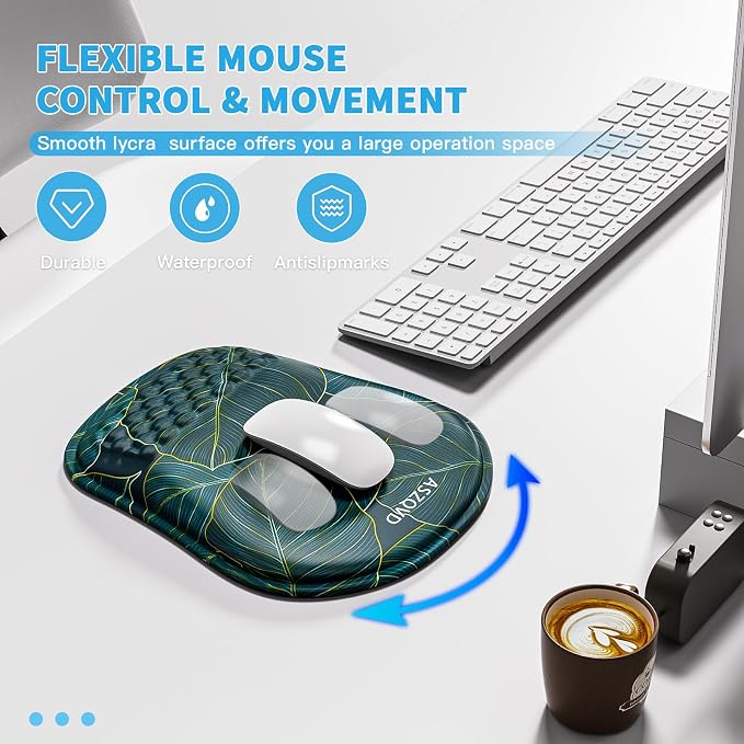 Mouse Pad with Wrist Rest, Ergonomic Mousepads with Wrist Support, Soft Lycra - Image 6