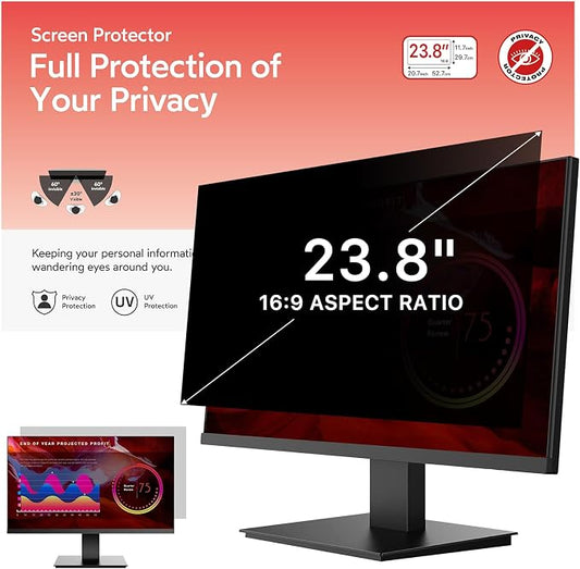 BERSEM 23.8 inch Removable Computer Privacy Screen Filter by BERSEM