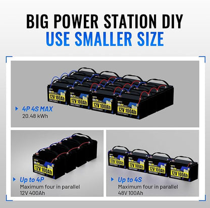 4Pack 12V 100Ah LiFePO4 Lithium Battery, BCI Group 31, Deep Cycle Up to 15000 - Image 7