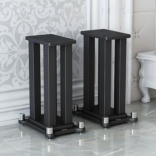 A Pair of Speaker Stands, Bookshelf Speaker Stand Steel Frame Support by KEPMOGOH