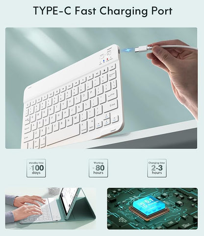 CHESONA Keyboard Case for iPad 11th/10th Generation, Detachable Wireless - Image 6