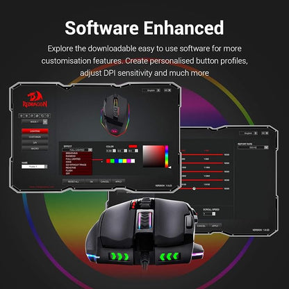 Redragon M801 Gaming Mouse, RGB PC Gaming Mouse MMO - Image 7