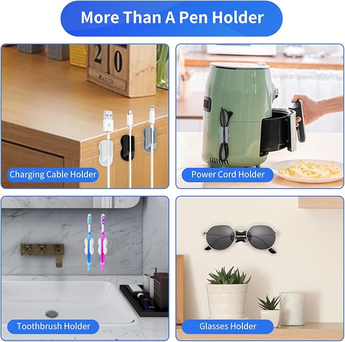 Adhesive Pen Pencil Holder for Desk Wall - Image 7
